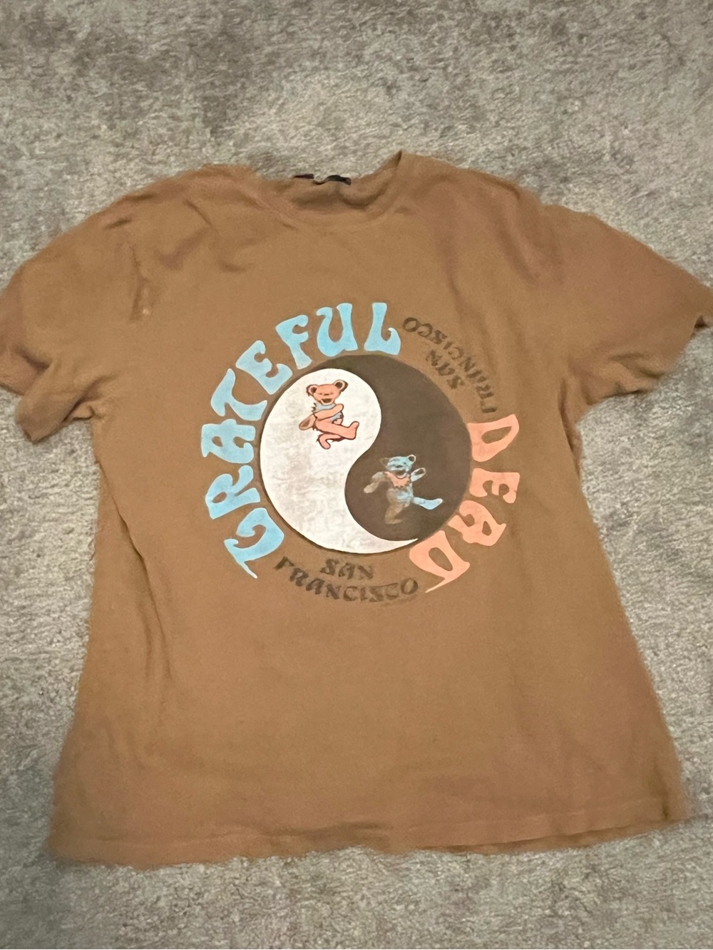 Junk Food Clothing Brown "Grateful Dead" Yin Yang Bears Short Sleeve Tee